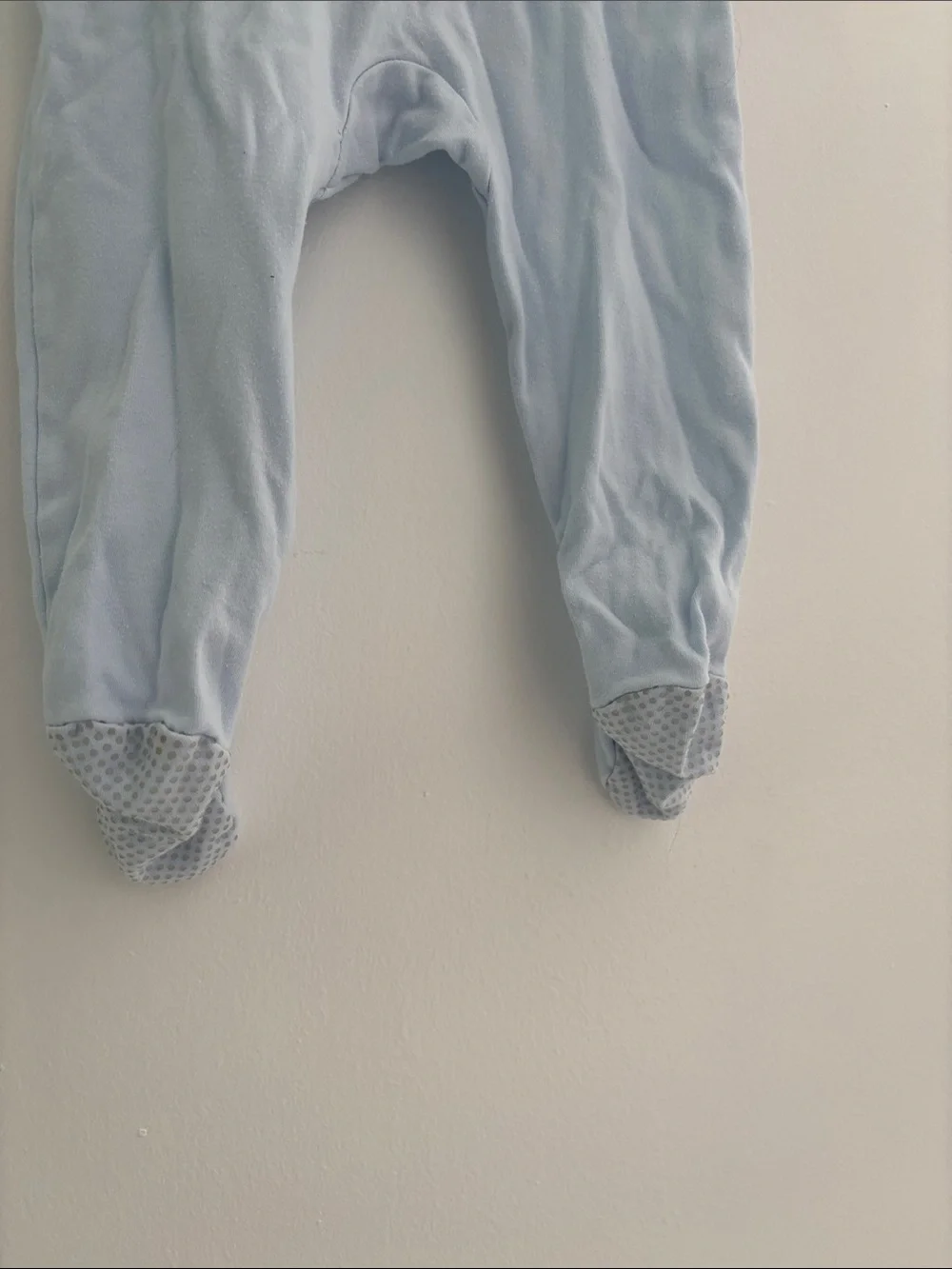 Soft Light Blue Footed Baby One-Piece Zipper Sleeper